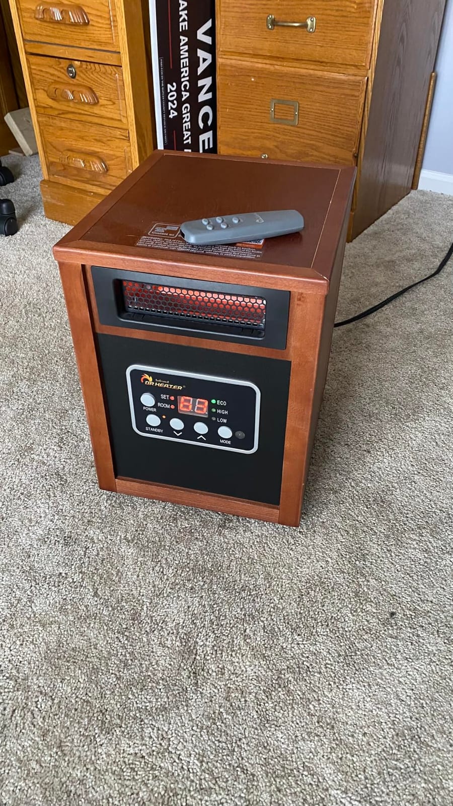Dr Infrared Heater DR-968 Portable Space Heater, 1500-Watt, Cherry customer photo 2