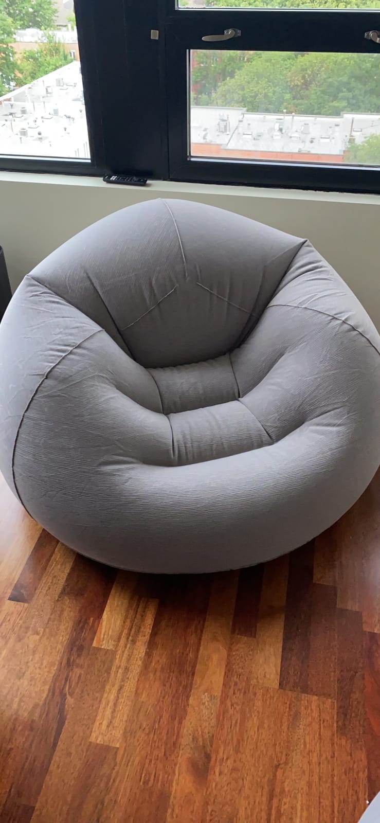 INTEX 68579EP Beanless Bag Inflatable Lounge Chair: Corduroy Textured Flocking - Durable Vinyl - Folds Compactly - 220lb Weight Capacity - 45