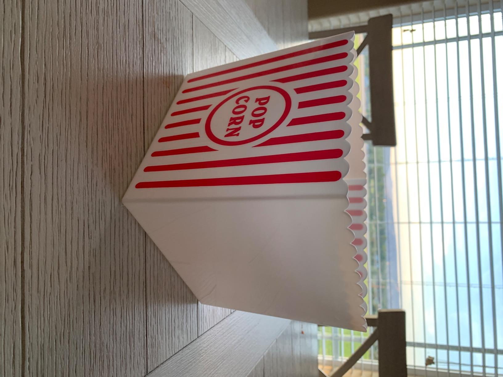 Novelty Place Plastic Red & White Striped Classic Popcorn Containers for Movie Night - 9.25