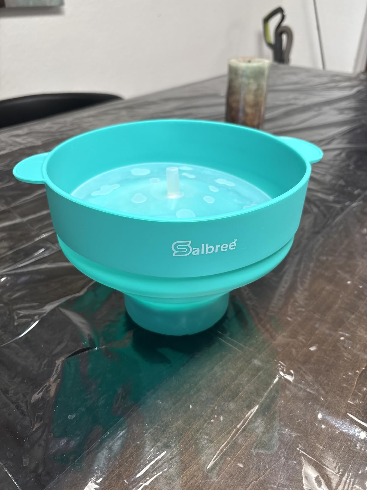 The Original Salbree Microwave Popcorn Popper Machine, Silicone Popcorn Maker, Collapsible Microwavable Bowl - Hot Air Popper - No Oil Required - The Most Colors Available (Turquoise) customer photo 1