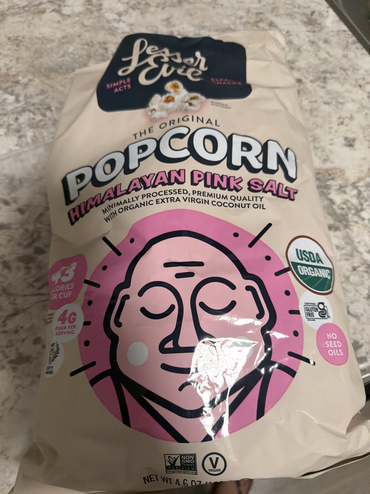 LesserEvil Popcorn, Himalayan Pink Salt, 4.6 Oz customer photo 1