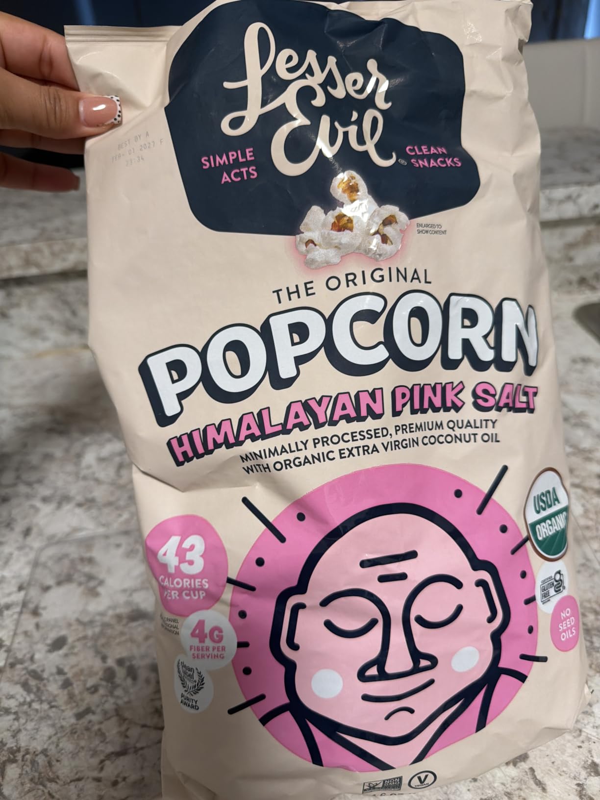 LesserEvil Popcorn, Himalayan Pink Salt, 4.6 Oz customer photo 2