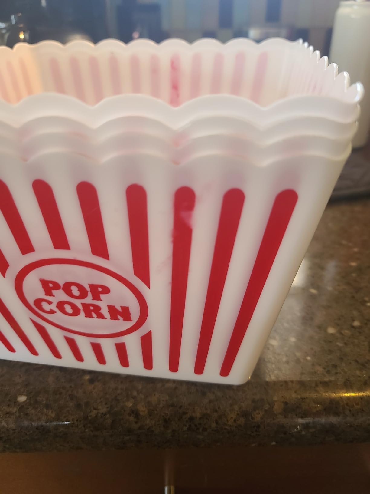 Bekith 6 Pack Plastic Popcorn Buckets Reusable, Large Popcorn Containers for Movie Night, 9