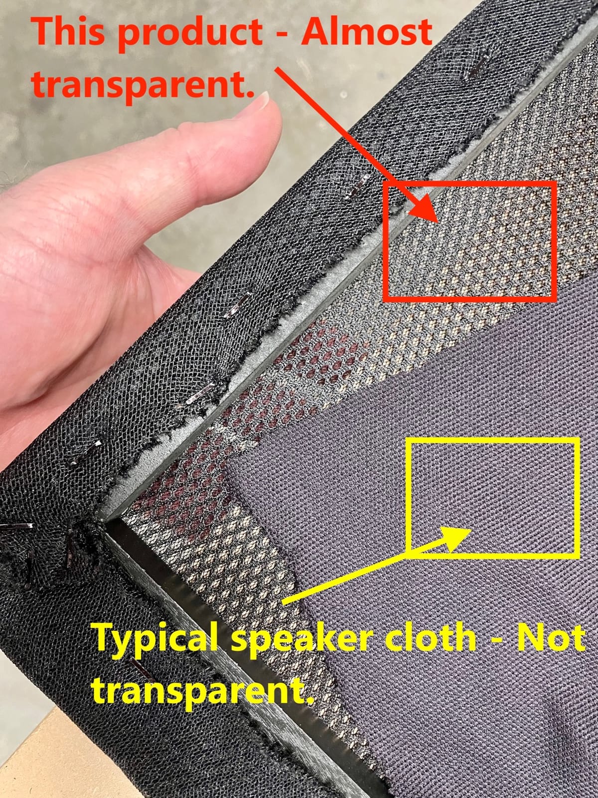 Speaker Grille Cloth Stereo Mesh Fabric, Black, 55x20 in (140x50 cm) | 3-Layer Functional Acoustic Fabric, Fully Sound-Permeable, Dustproof & Stretchable, for Speaker & Furniture Refurbishment customer photo 1