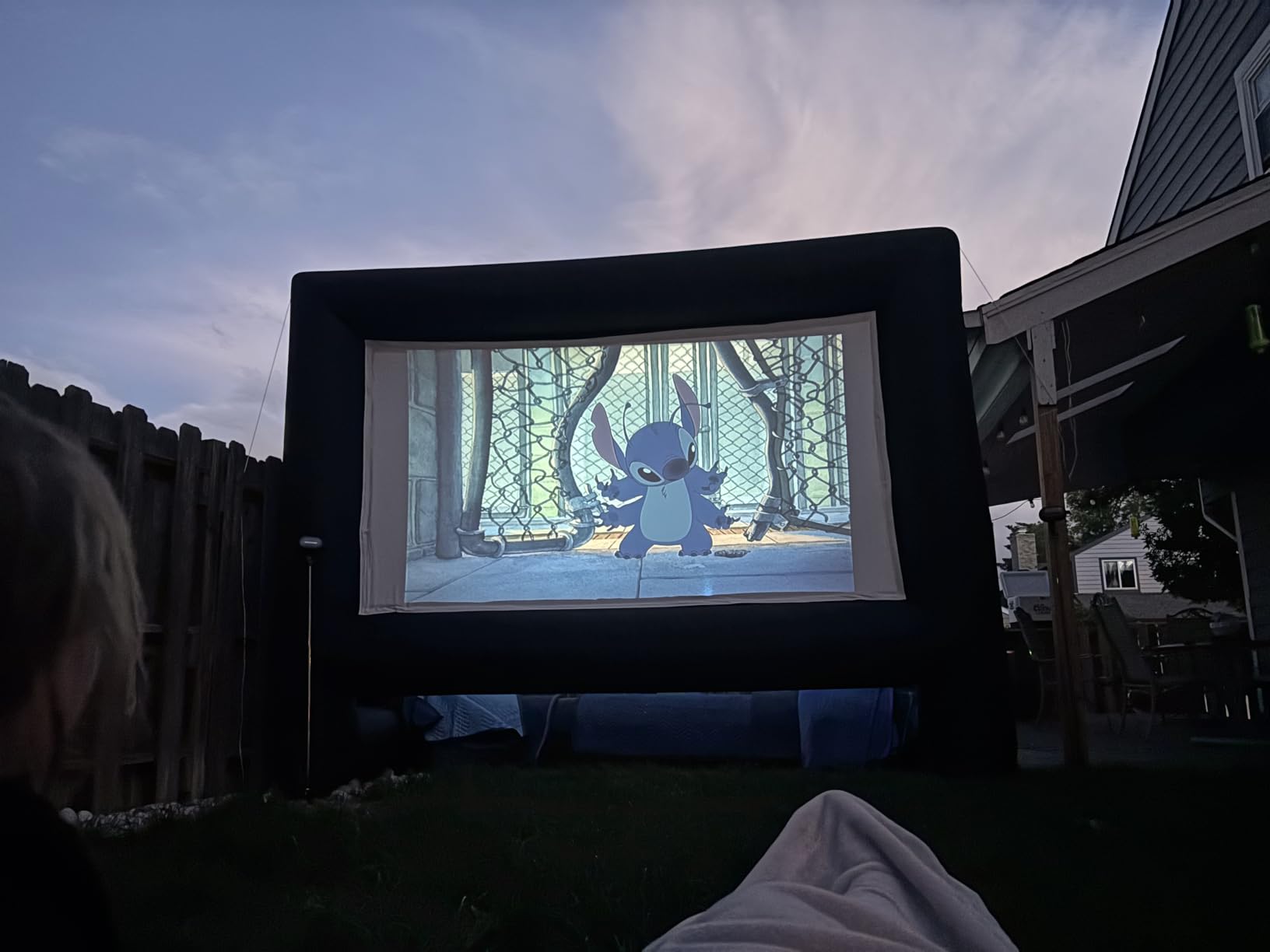 XHYCPY 16ft Inflatable Movie Screen Outdoor Projector Screen with Air Blower Storage Bag - Front/Rear Projection, Easy Set Up Blow Up Screen for Backyard Movie Night, Theme Parties, Celebrations customer photo 2