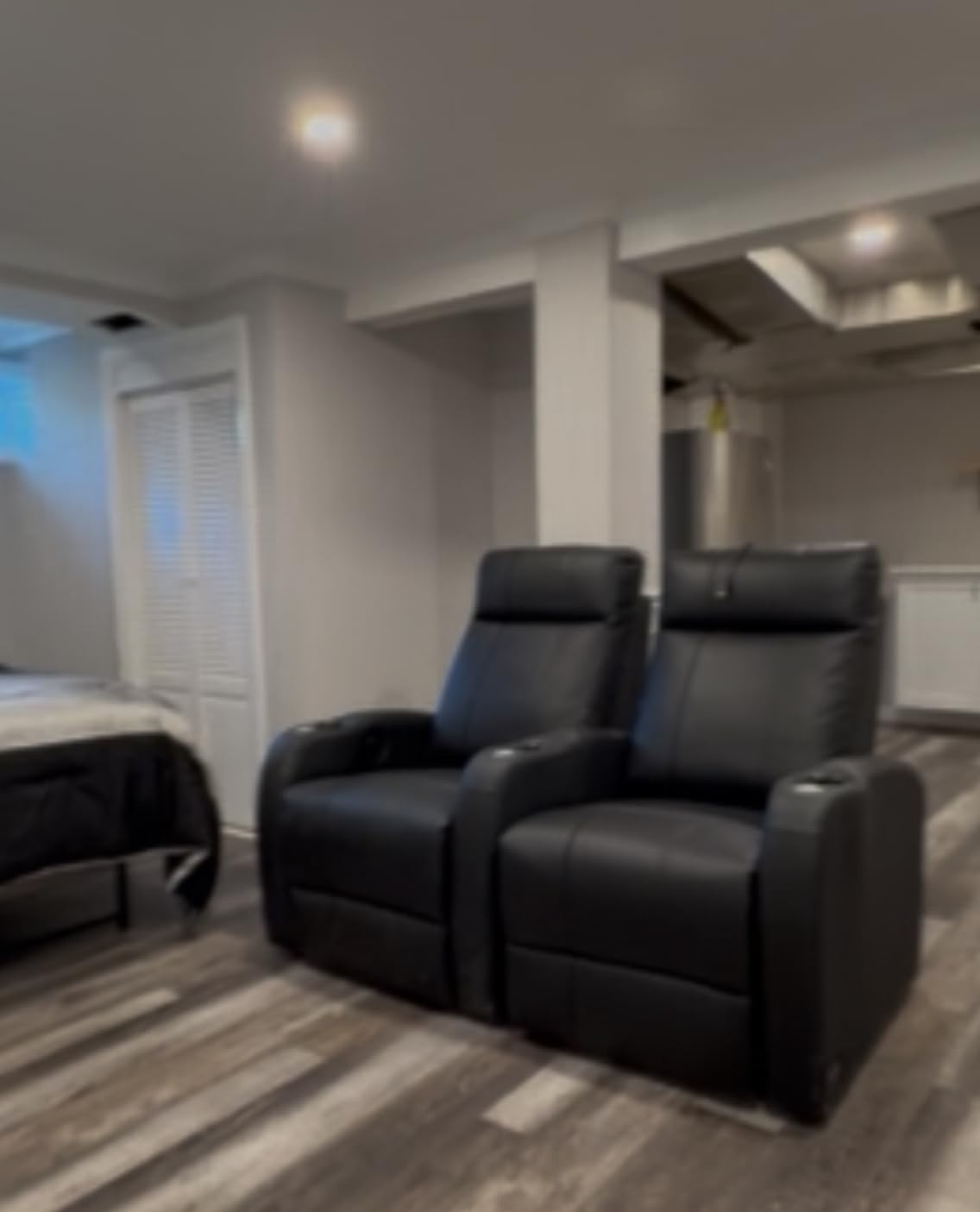 Valencia Syracuse Home Theater Seating | Premium Top Grain Nappa 9000 Leather, Power Recliner, LED Lighting (Row of 3, Black) customer photo 2