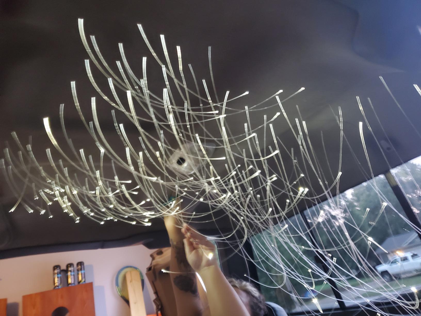 16W Fiber Optic Starlights Headliner Lights Star Light Kit, Fibre Optical Strands 150pcs 0.75mm 6.5ft/2m APP Control+28key Remote Control for Car & Home customer photo 2