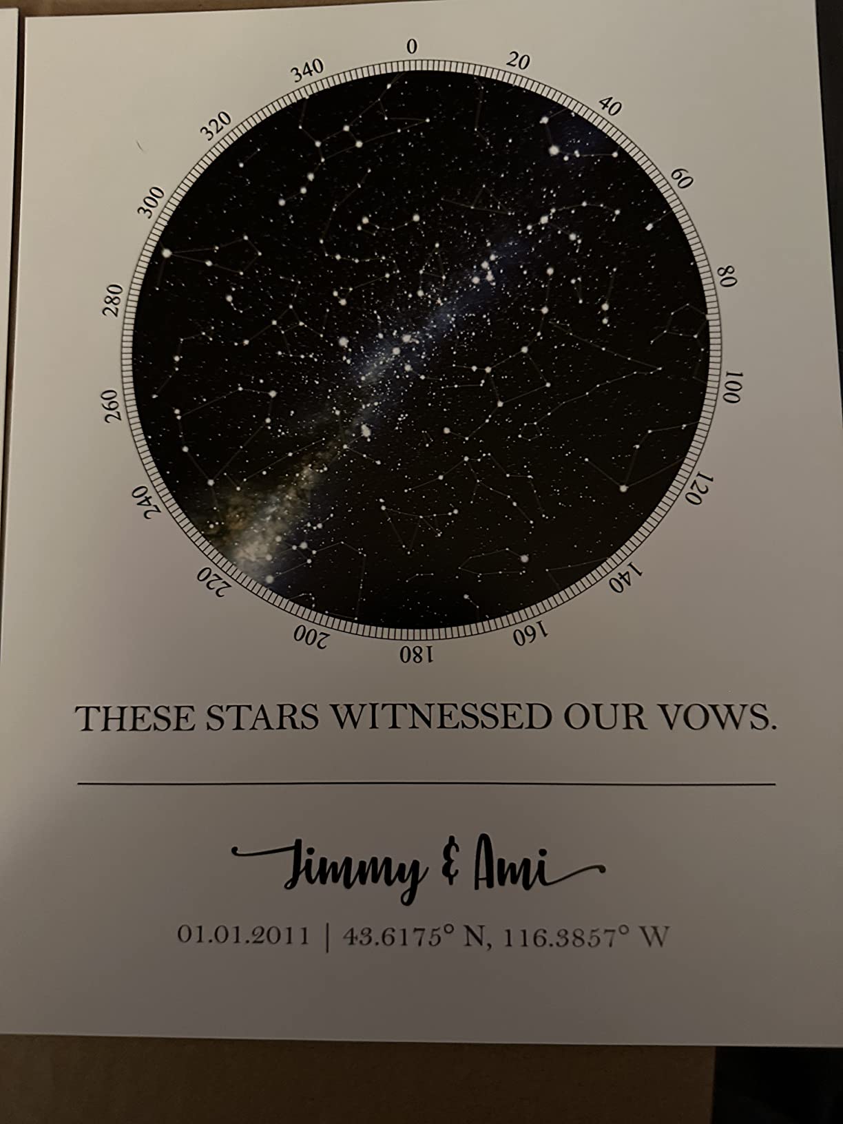Custom Star Map - Personalized (Multiple Sizes - Unframed Print, Star Constellation Wall Art, Great Gift - Special Occasion, Engagement, Wedding, Birthday, Anniversary) customer photo 1