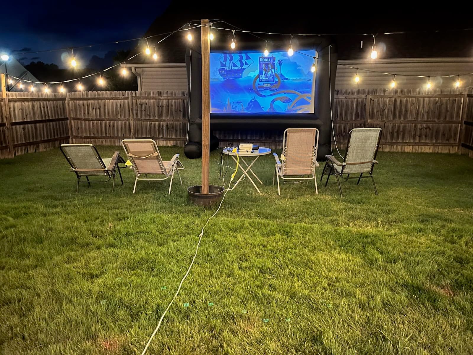 Inflatable Movie Screen Outdoor, OUTTOY Inflatable Projection Screen 16FT | Mega Blow Up Screen for Backyard Movie Night, Theme Parties, Celebrations-16FT customer photo 2