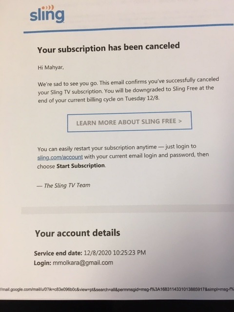Sling TV Physical Gift Card - $100 customer photo 1