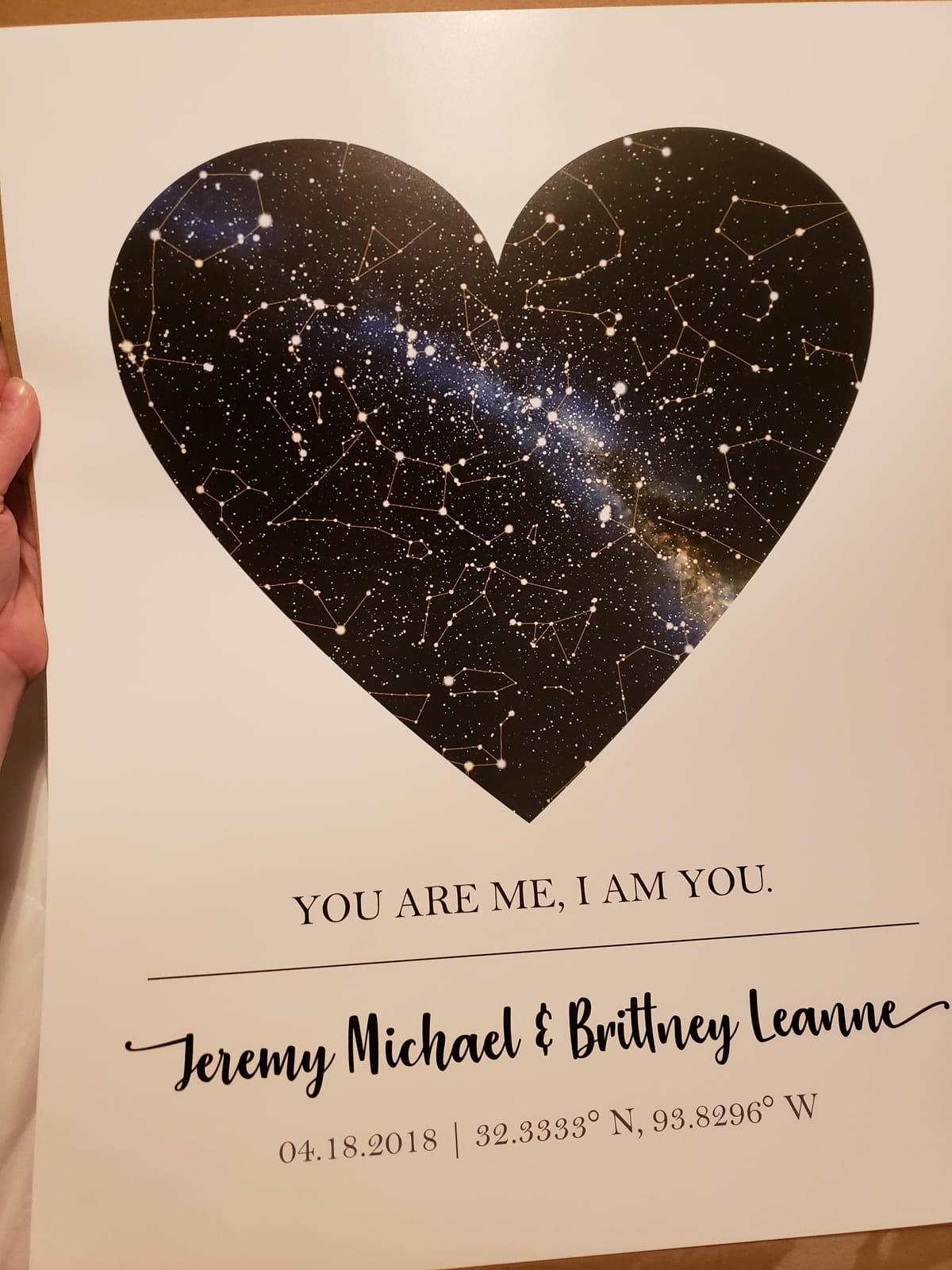 Custom Star Map - Personalized Heart Shape (Multiple Sizes - Unframed Print, Star Constellation Wall Art, Great Gift - Special Occasion, Engagement, Wedding, Birthday, Anniversary) customer photo 1
