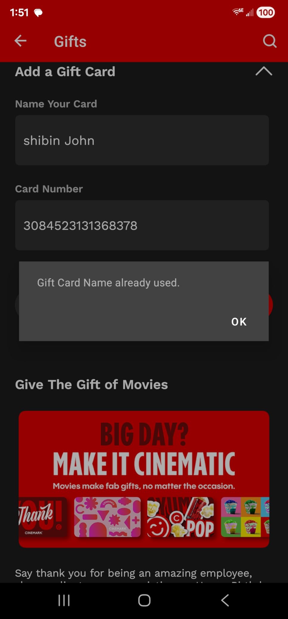 Cinemark eGift Card | Choose from Multiple Designs customer photo 1