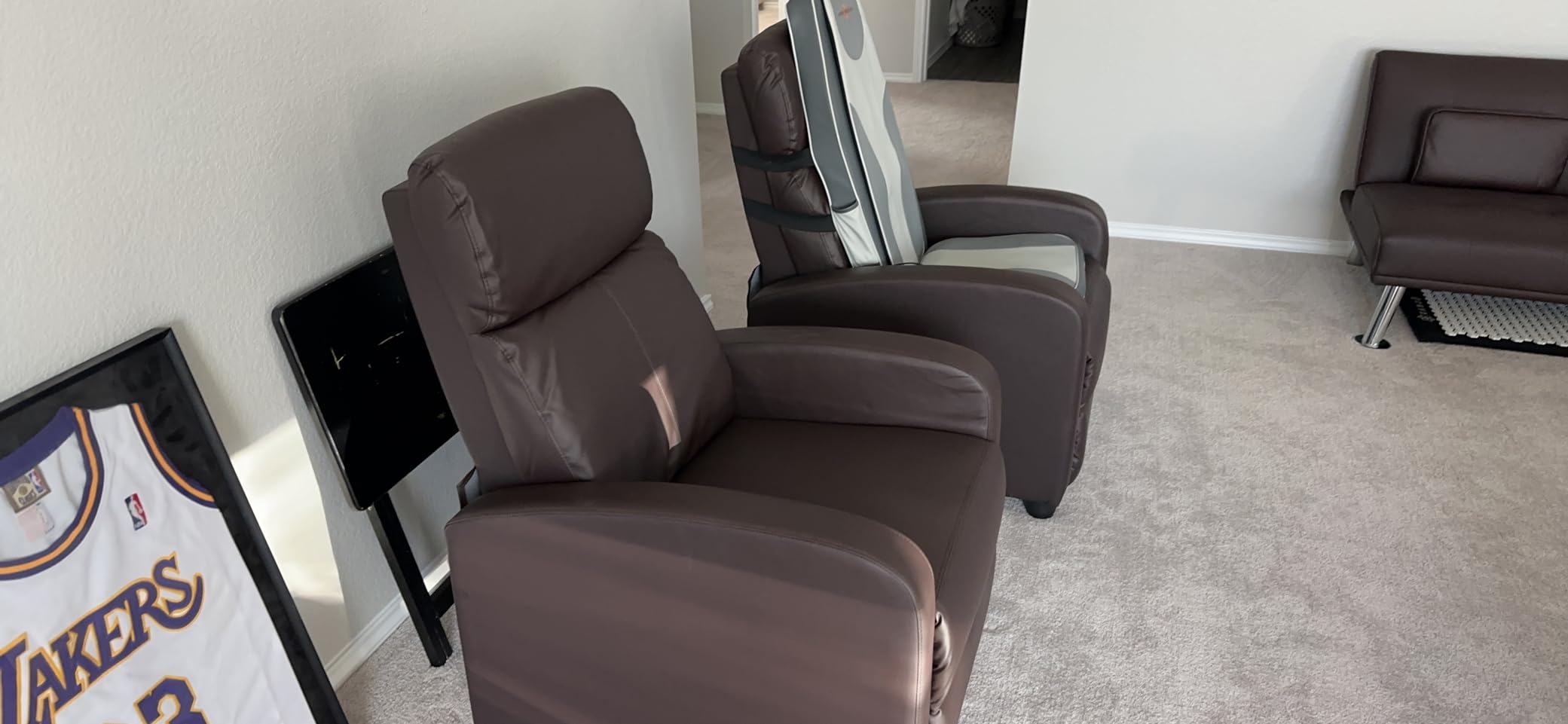 Yaheetech Recliner Chair Set of 2 Faux Leather Home Theater Seating Black | Living Room Chairs with Adjustable Push Back & Footrest & Pocket Springs for Bedroom Reading Room Small Spaces Easy Assembly customer photo 2