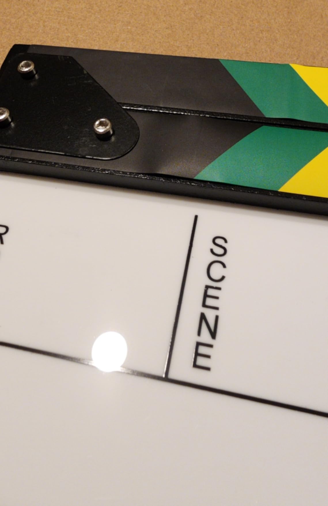 Acrylic Film Slate Directors Clapboard, White Movie Clapper Board | 9.6 x 11.7 In Movie Clapboard Cut Action Scene Prop for Photography and Video Shooting, Comes with Magnetic Eraser and 2 Pens customer photo 2