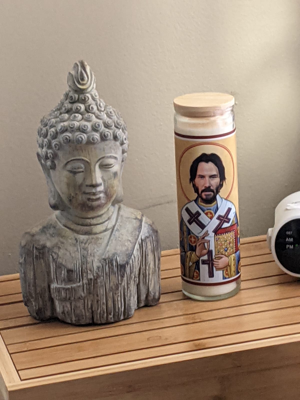 Keanu Celebrity Funny Candle - Reeves Wick Neo Votive Candle - Unique Gift for Matrix John Bill and Ted Action Movie Lovers - Home Decor Collectible for Living Room & Office - 8 Inch customer photo 1