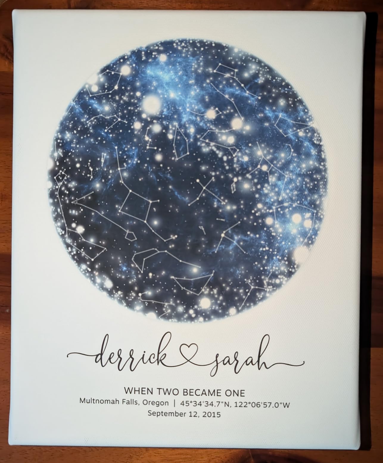 Custom Star Map Print or Canvas (9 Designs, Multiple Sizes), Personalized Constellation Map, Night Sky by date Wall Art, Unique Gift - Special Occasion, Wedding, Anniversary, Valentines Day customer photo 1