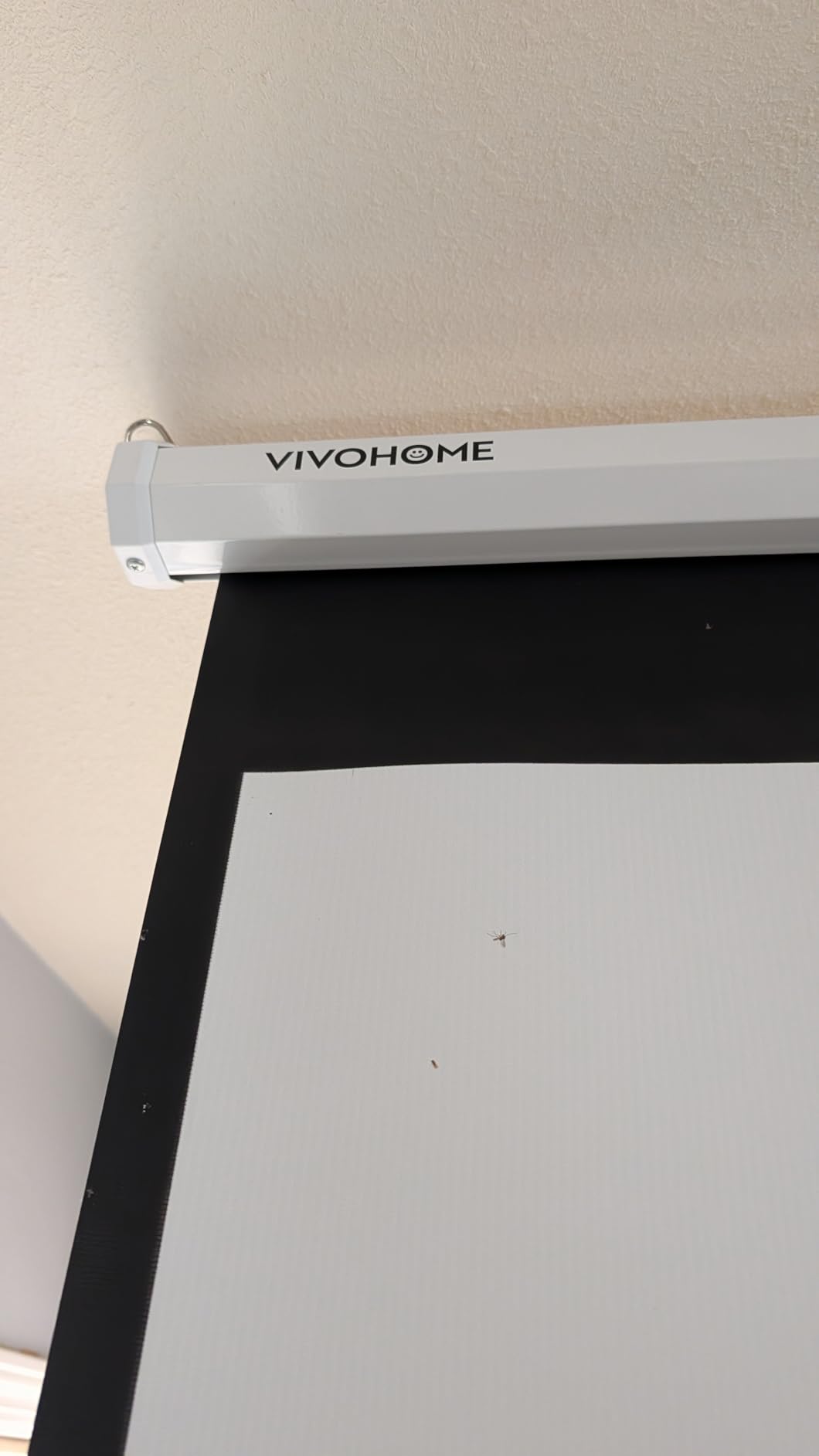 VIVOHOME 100 Inch 16:9 Pull Down Projector Screen, Black | Manual Retractable 4K Projection Screen for Home Theater, Roll Up ALR Movie Screen for Ceiling and Wall Mount customer photo 1