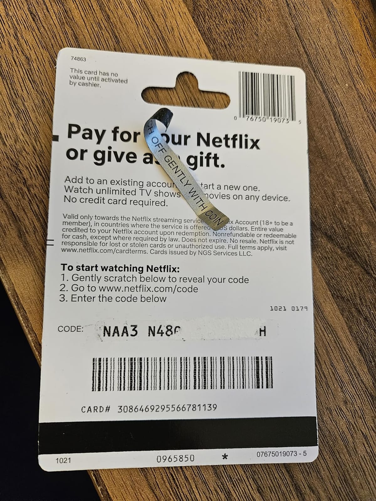 Netflix Physical Gift Card | $50 customer photo 1