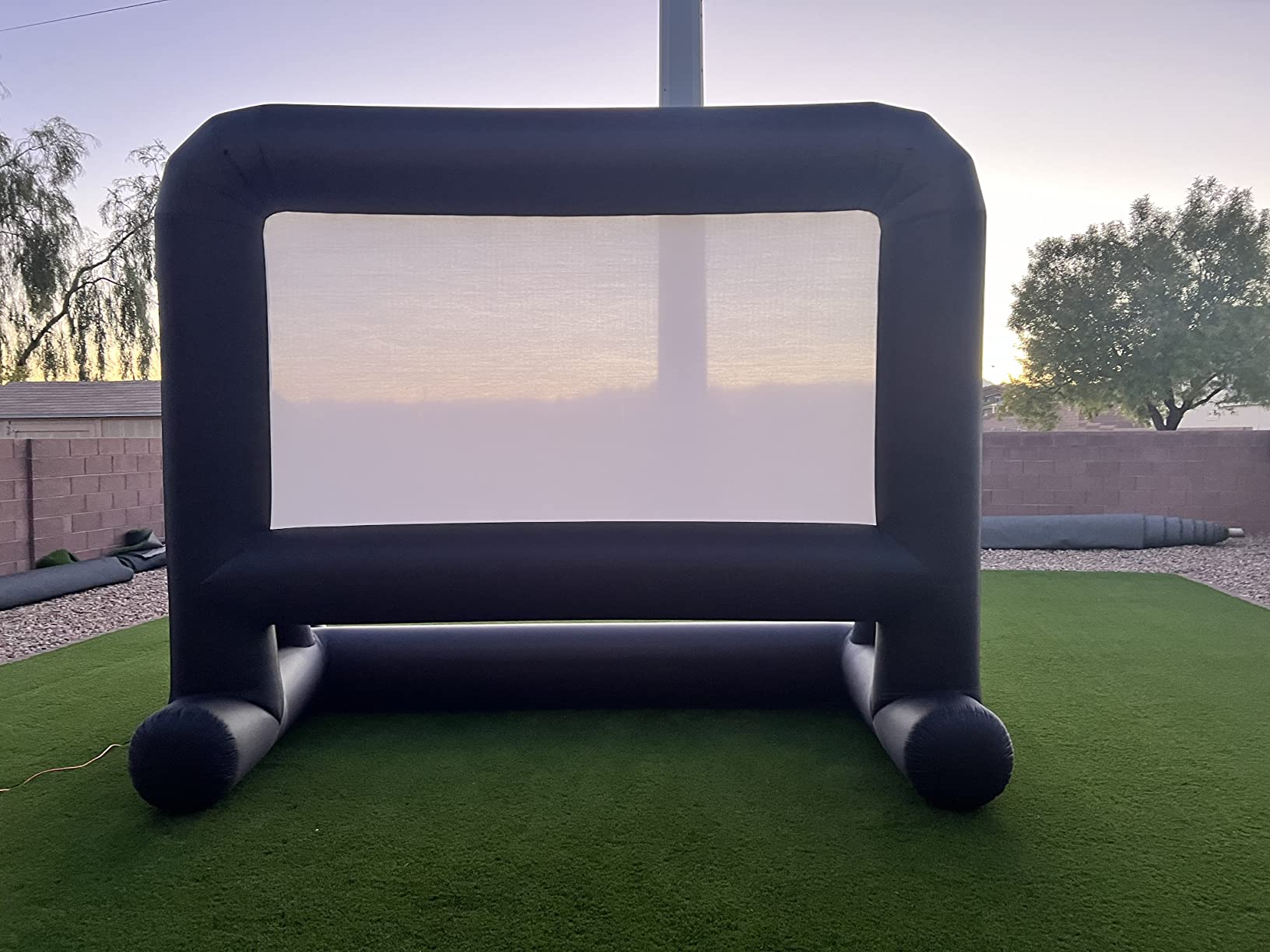 HuaKastro 16 FT Outdoor Inflatable Projector Screen - One-Piece Design, Easy Setup Blow-Up Screen with Quiet Fan, Perfect for Backyard Movie Nights & Events (Stable Base) customer photo 1