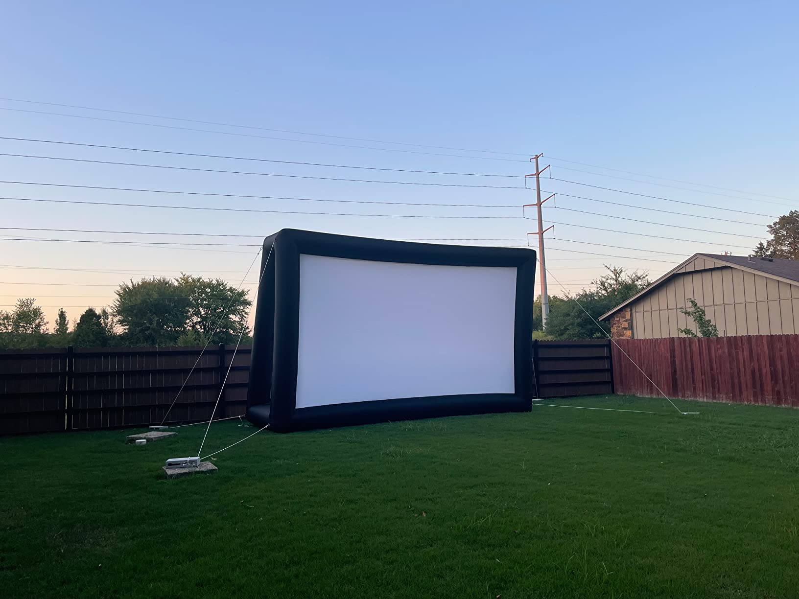 Inflatable Movie Screen Outdoor Projector Screen for Outside 25ft, Large Blow Up Screens Front and Rear Projection with Air Blower, Best for Movie Nights Backyard Home Theater customer photo 2