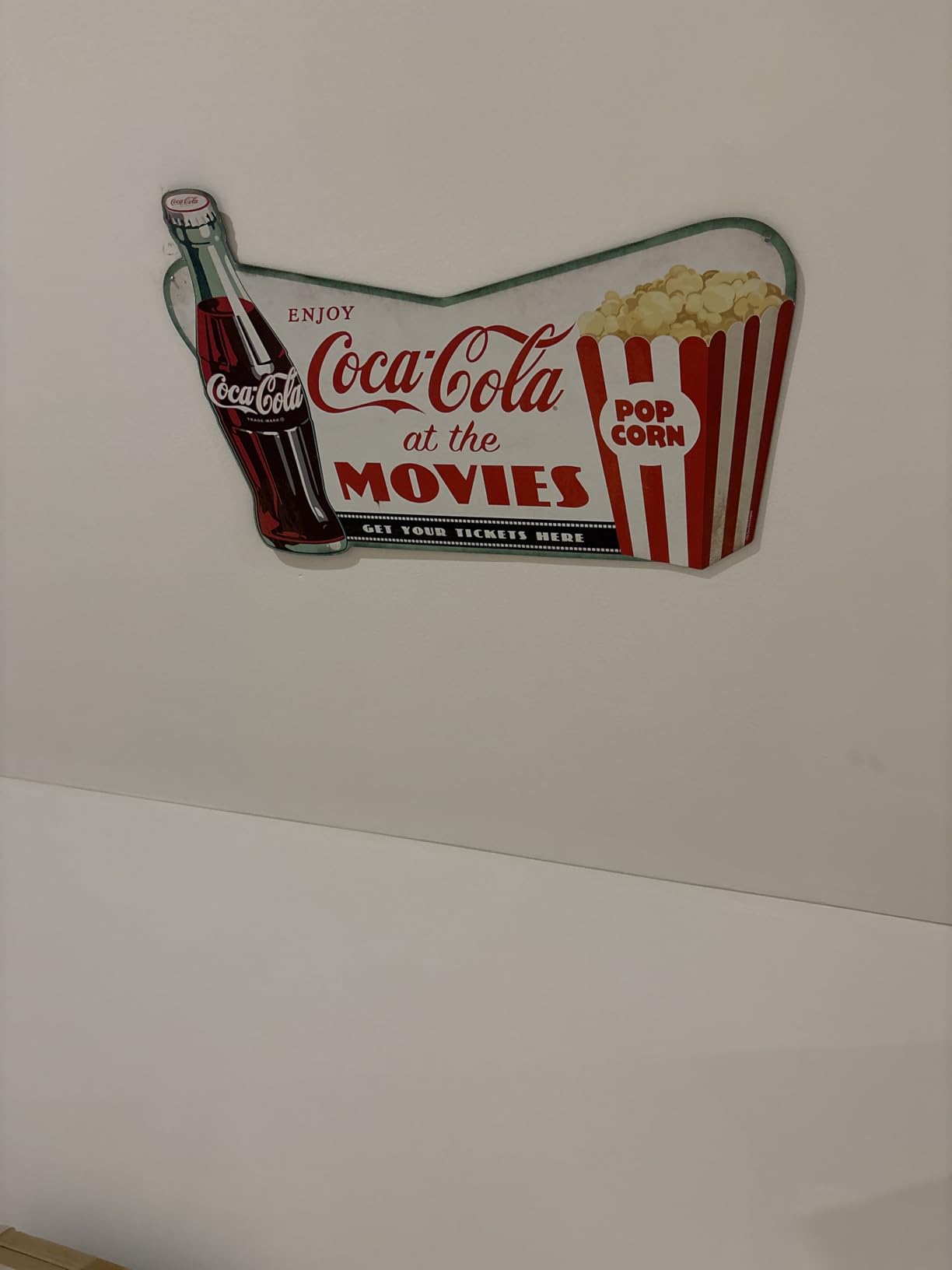 Coca-Cola at the Movies Metal Sign | Vintage Drink Coca-Cola Movie Wall Decor for Theater Room, Basement or Living Room customer photo 2