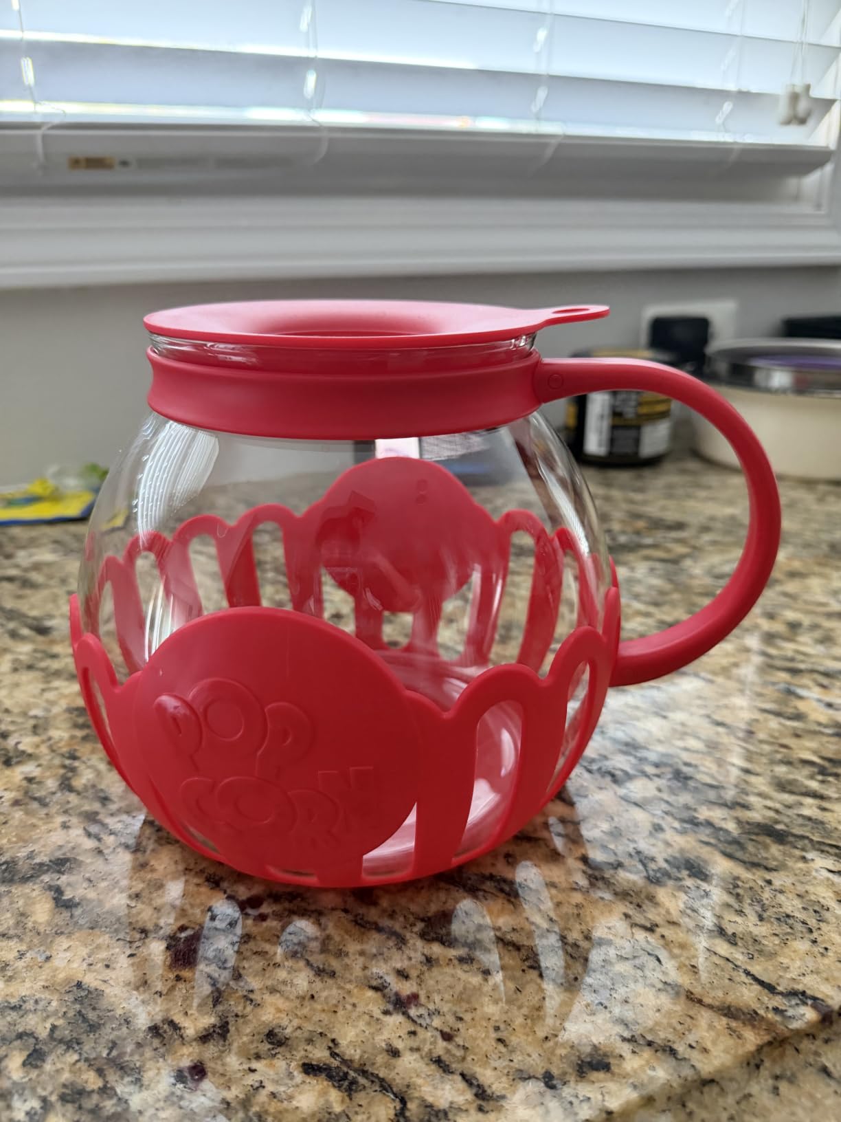 Ecolution Patented Micro-Pop Microwave Popcorn Popper with Temperature Safe Glass, 3-in-1 Lid Measures Kernels and Melts Butter, Made Without BPA, Dishwasher Safe, 3-Quart, Aqua customer photo 2