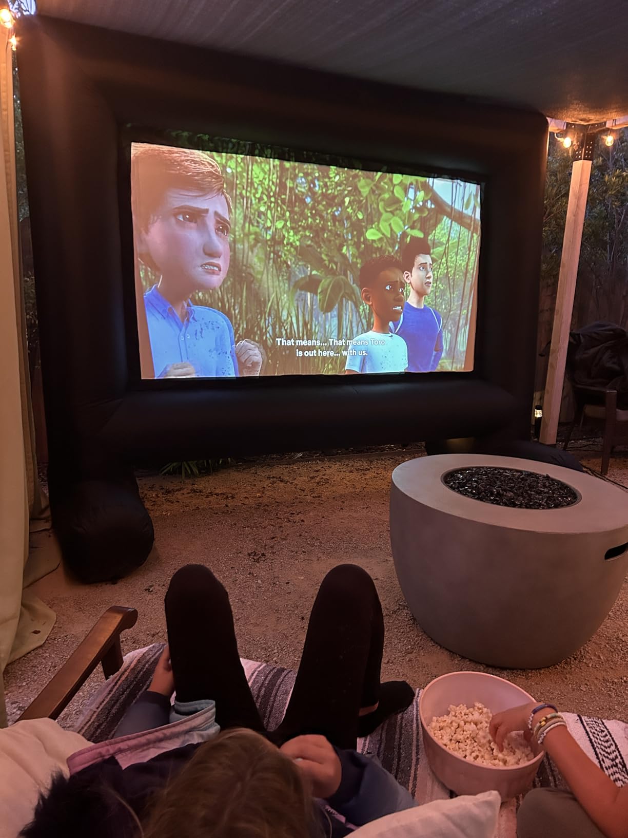 14 FT Inflatable Projector Movie Screen for Outside, Blow up Projector Screen Front/Rear Projection for Backyard Movie Night Outdoor Party customer photo 1