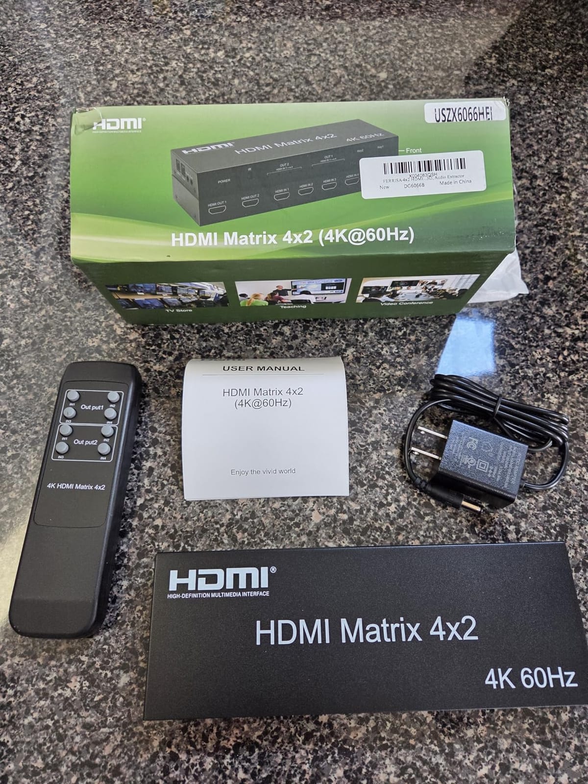 4K@60Hz HDMI Switch Splitter 4 in 2 Out w/Remote, Optical Audio and 3.5mm | HDMI Matrix Switch Supports Audio Extractor, Auto Downscaler, HDMI2.0, HDCP2.2 and 3D for PS5, Xbox, TV and Monitor customer photo 2