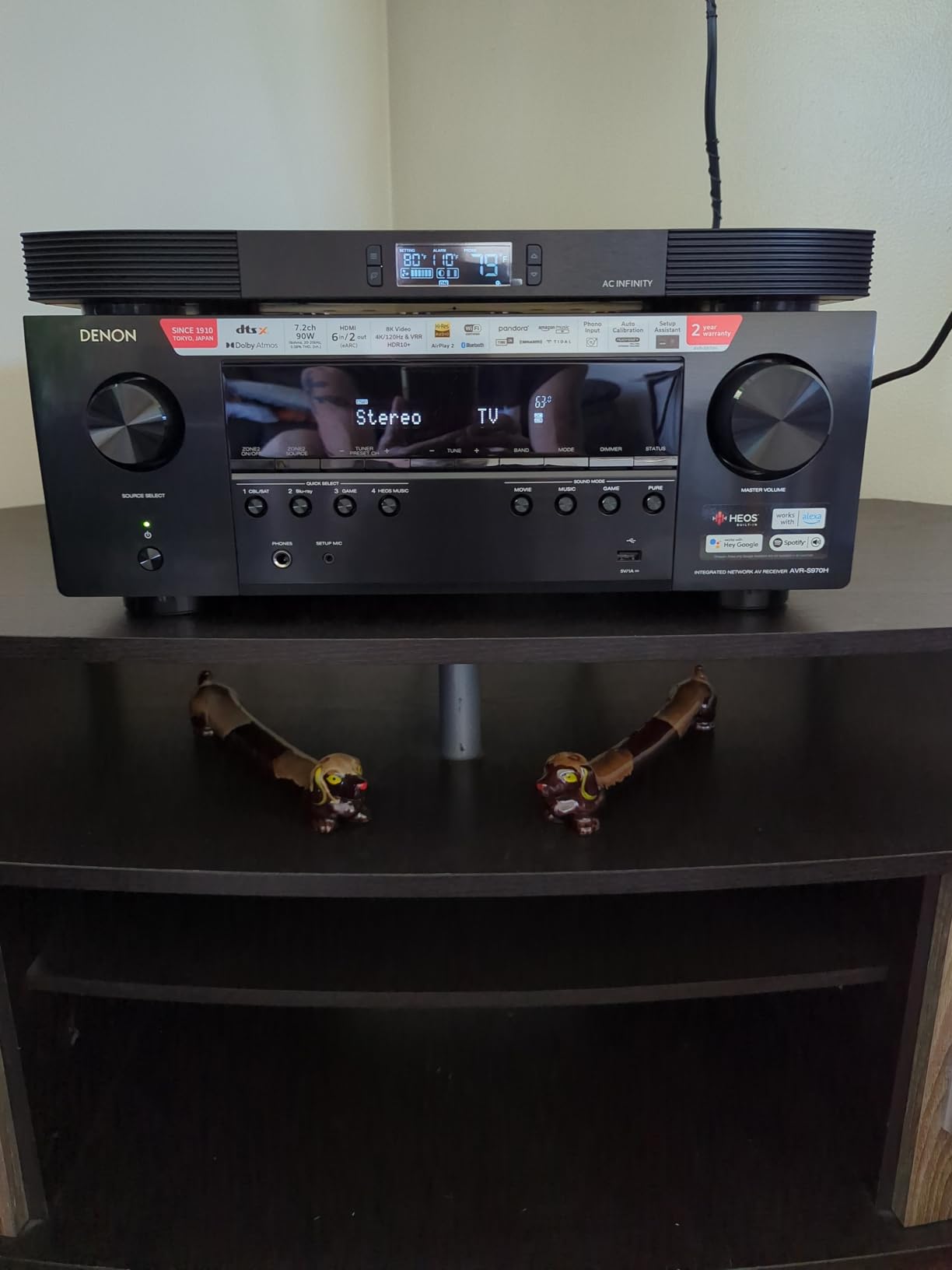 Denon AVR-S970H 7.2 Channel 8K UHD AV Receiver (90W x 7), Wi-Fi, Bluetooth, Built for Gaming, Audio & Video HEOS Multi-Room Streaming, Dolby Atmos, DTS:X, HDR10+, Dolby Vision, Dynamic HDR, HDMI 2.1 customer photo 1