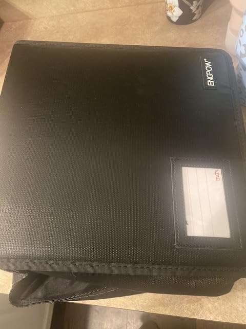 ENGPOW Fireproof CD Case, CD/DVD Storage Box, 400 Capacity CD Binder DVD Storage Holder with Zippers, Portable Large Card Media Wallet Organizer Safe for Home Office Travel Car, Black, 12.2