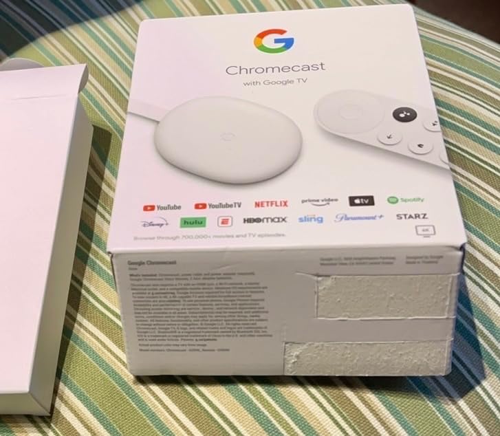 Google Chromecast with Google TV - Streaming Entertainment with Voice Search - Watch Movies, Shows, and Live TV in 4K HDR Streaming Media Player - Includes Pouch and Cleaning Cloth - Snow customer photo 2