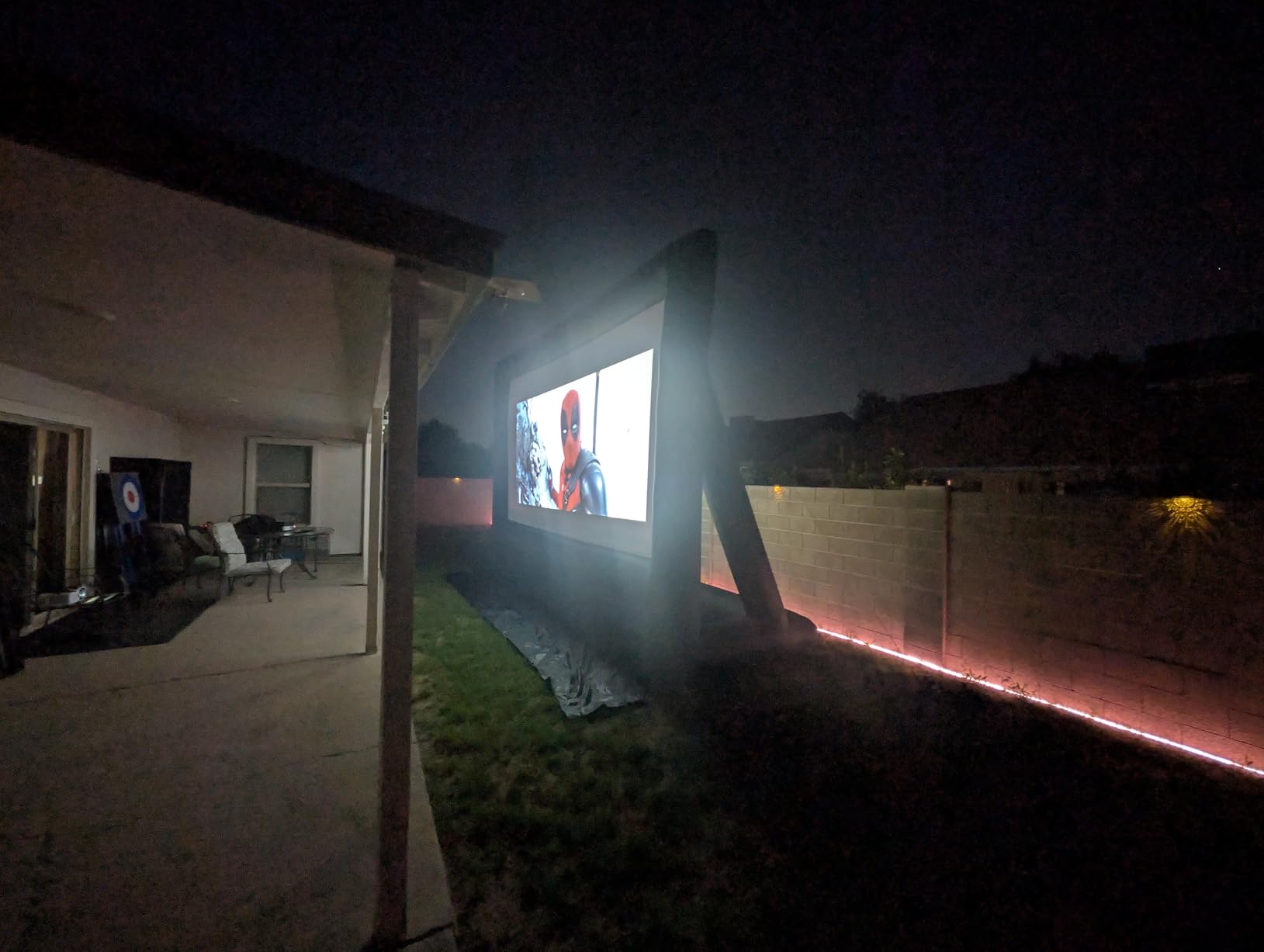 Inflatable Projector Screen, 24FT Blow Up Movie Screen Outdoor Projector, Easy Set Up One-piece Design Front & Rear Projection with Air Blower for Outside Backyard Family Movie Night Pool Party customer photo 2