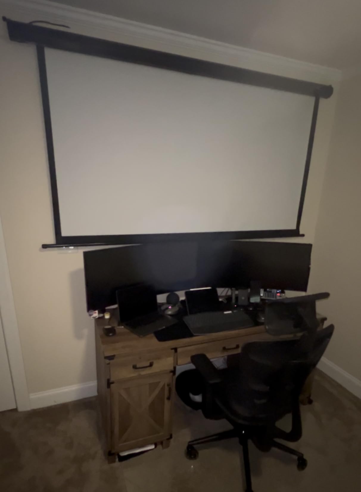 Projector Screen Elite Screens Spectrum RC1 Remote, 180-INCH Diag 16:9, Motorized Projection Screen Movie Home Theater 4K/8K Ultra HD Ready, ELECTRIC180H2 customer photo 1