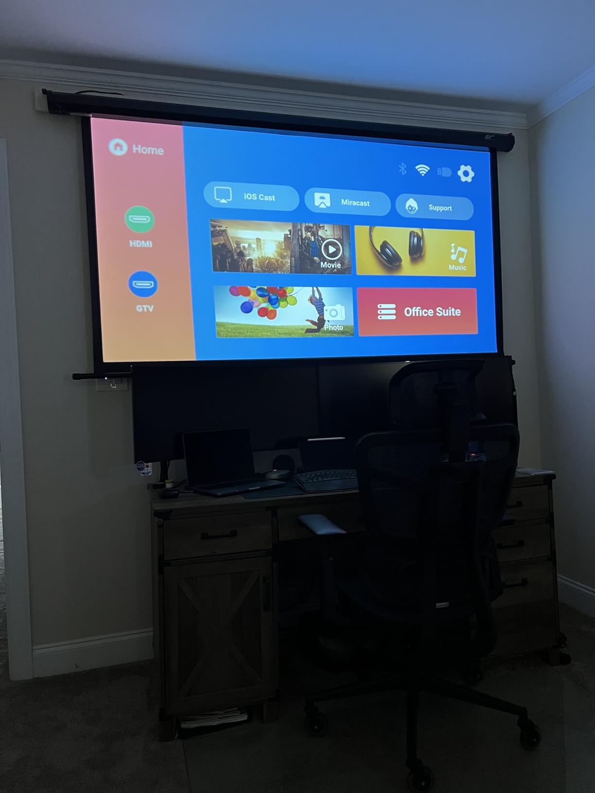 Elite Screens Spectrum RC1 Remote, 125-INCH Diag 16:9, Motorized Projection Screen Movie Home Theater 4K/8K Ultra HD Ready Drop Down, ELECTRIC125H2, Black Case customer photo 2