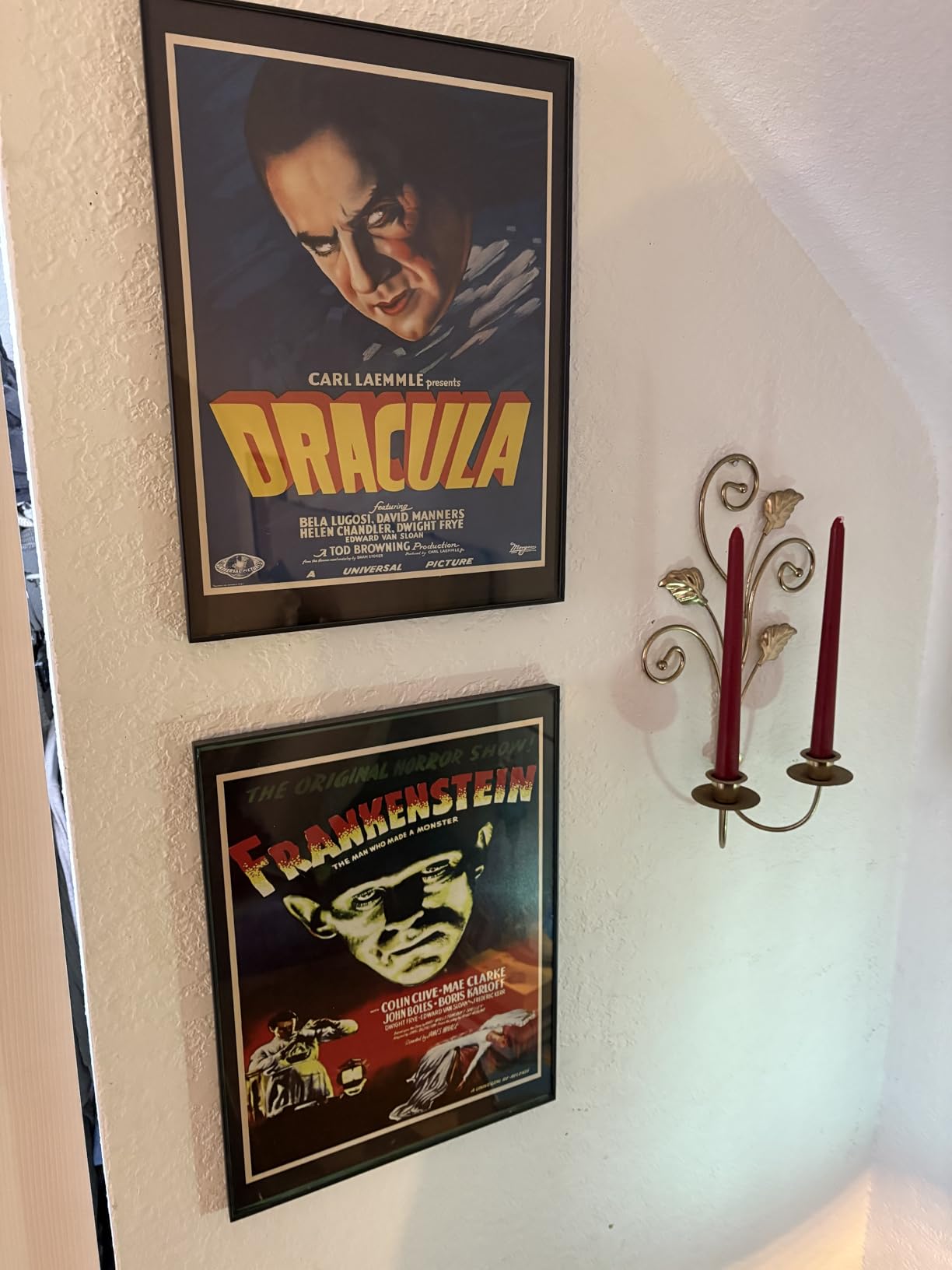 Vintage Horror Movie Poster Set 11x14 - Movie Art Print for Man Cave, Teens Room - Gothic Home Theater Wall Art Decor - Horror Movie Gifts, Horror Posters for Boys Rooms - Frankenstein, Dracula, Mummy customer photo 2