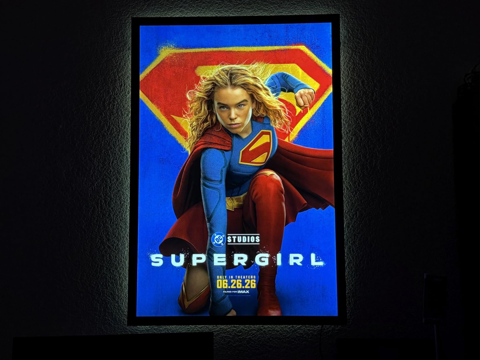 LED Backlit Movie Poster Frame 16x24 Cinema Light Box for Theater Room | Even LED Backlighting, Premium Theater-Style Look, Quick Poster Swaps, Remote Dimmer, Black Anodized Aluminum Frame customer photo 2