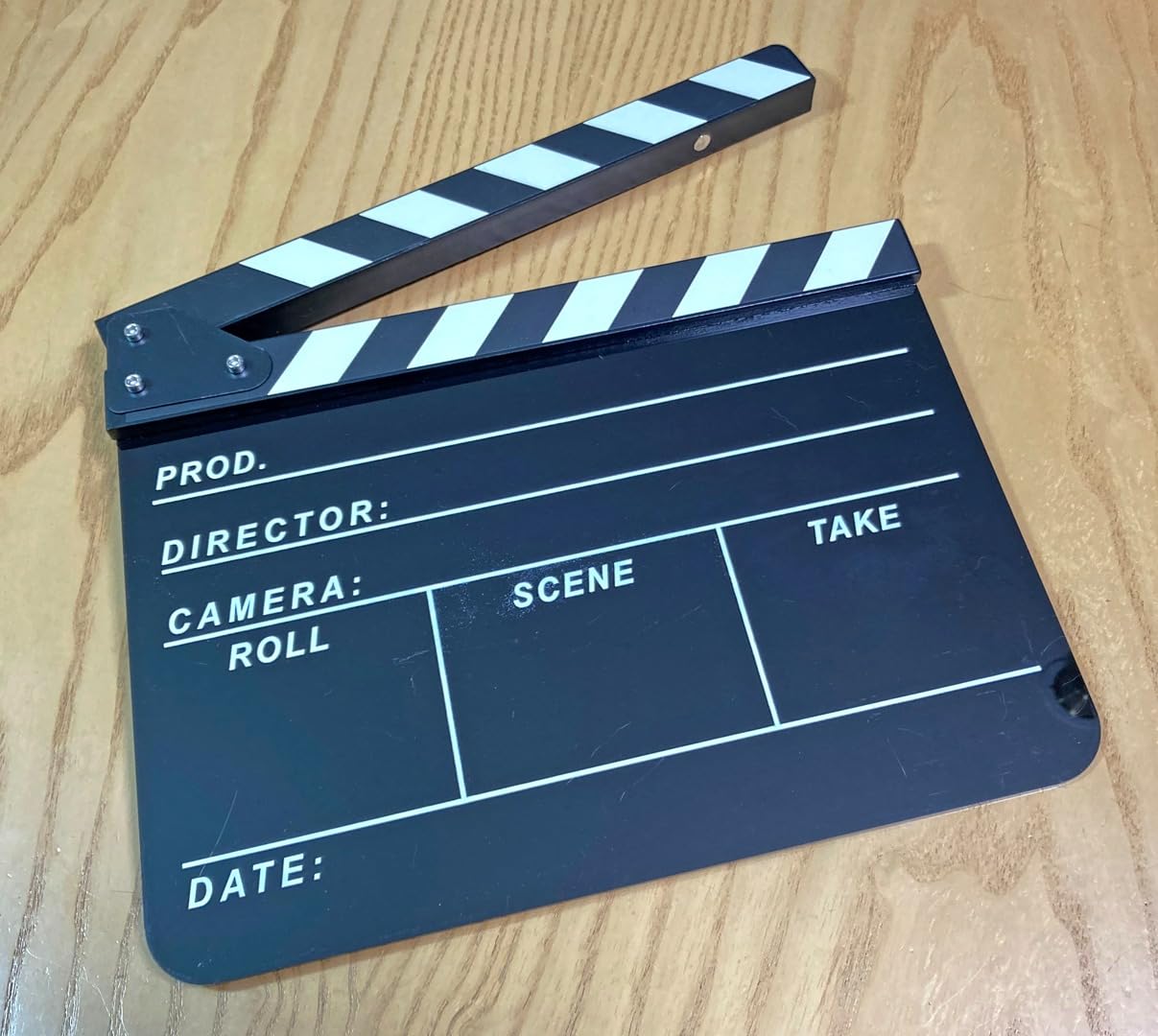 Directors Clapboard for Film, Hollywood Move Clapper Board | Cut Action Scene Film Slate Clapboard with a Magnetic Blackboard Eraser, Two Custom Pens, Cleaning Cloth and Hex Wrench customer photo 2