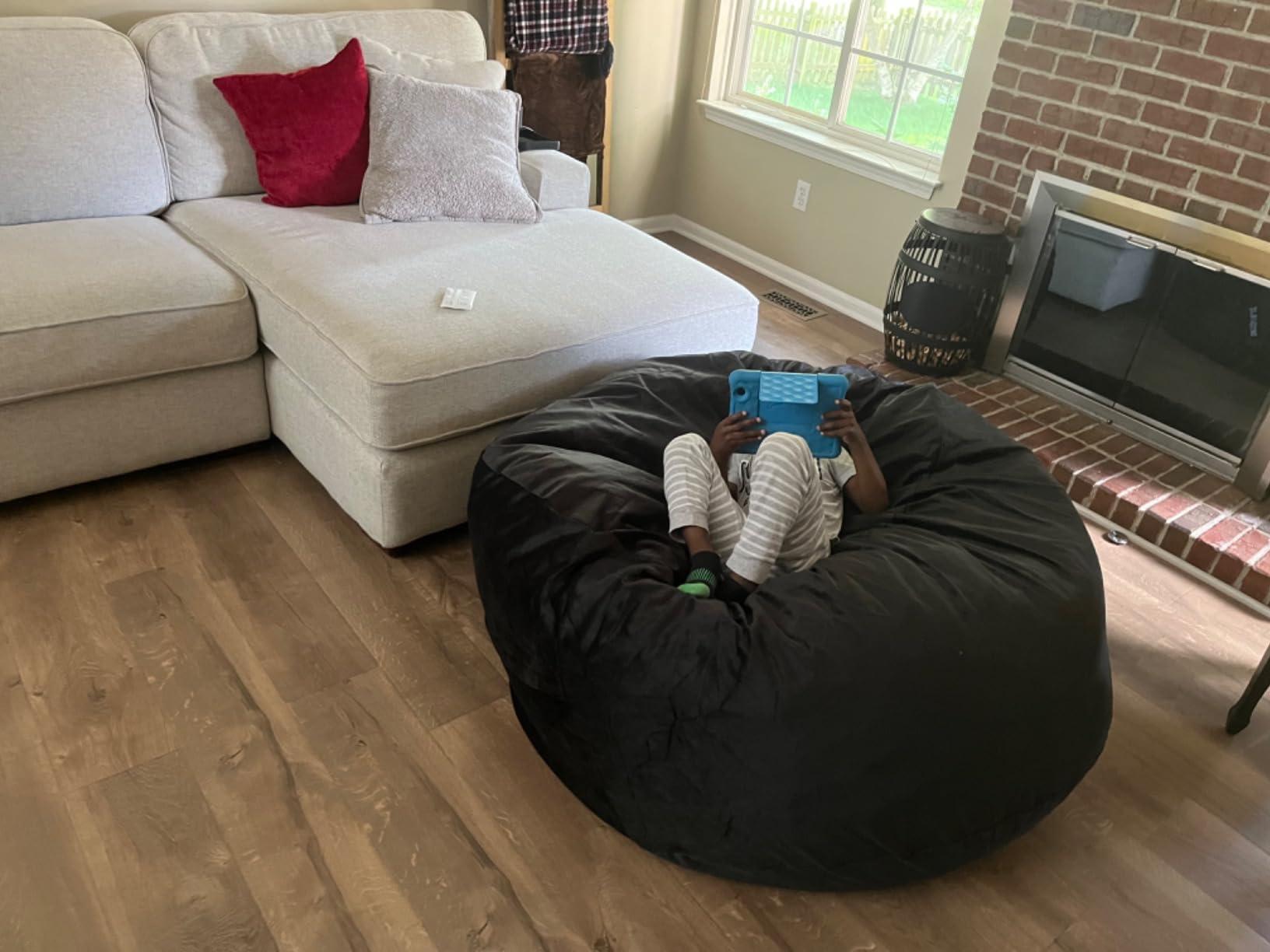 Bean Bag Chairs, Memory Foam Stuffing Bean Bag Chair for Adults/Teens/Kids, Velvet Lazy Sofa Furniture with Removable High-Rebound Memory Foam for Living Room Bedroom College Dorm customer photo 1