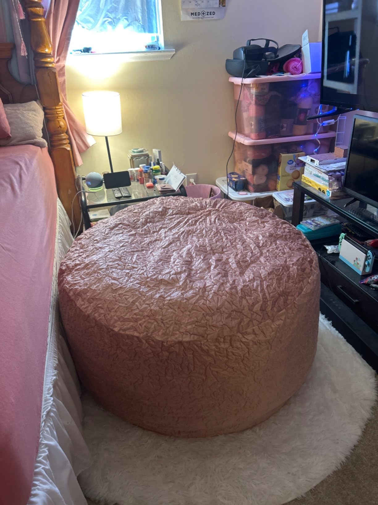 Bean Bag Chairs, Memory Foam Stuffing Bean Bag Chair for Adults/Teens/Kids, Velvet Lazy Sofa Furniture with Removable High-Rebound Memory Foam for Living Room Bedroom College Dorm customer photo 2