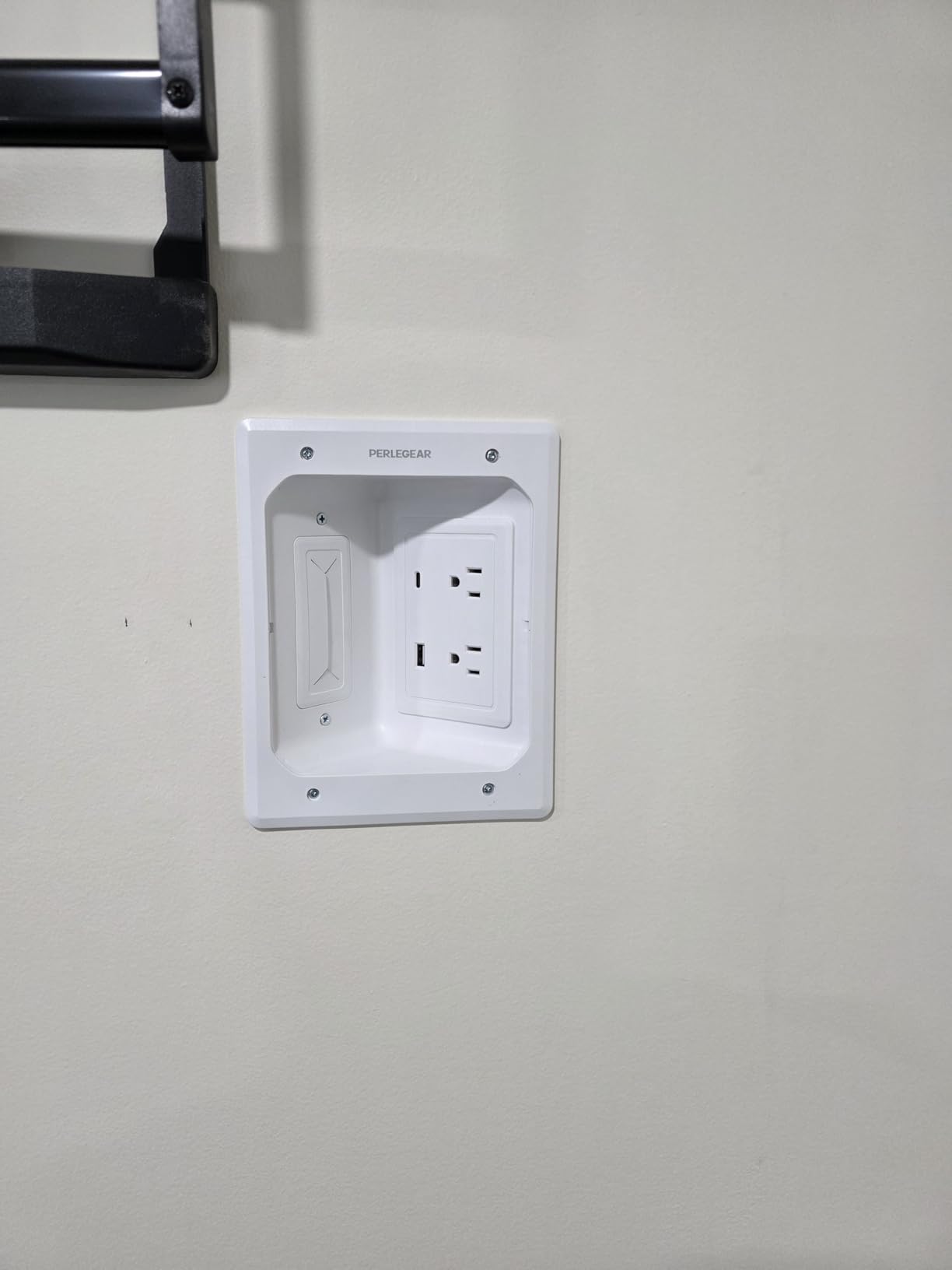 Perlegear in-Wall Cable Management Kit, TV Cord Hider for Wall Mounted TV and Speakers, Power and Low Voltage Wire Management. Includes Drill Template, Dust Bag and Drill Attachment for Easy Install customer photo 2