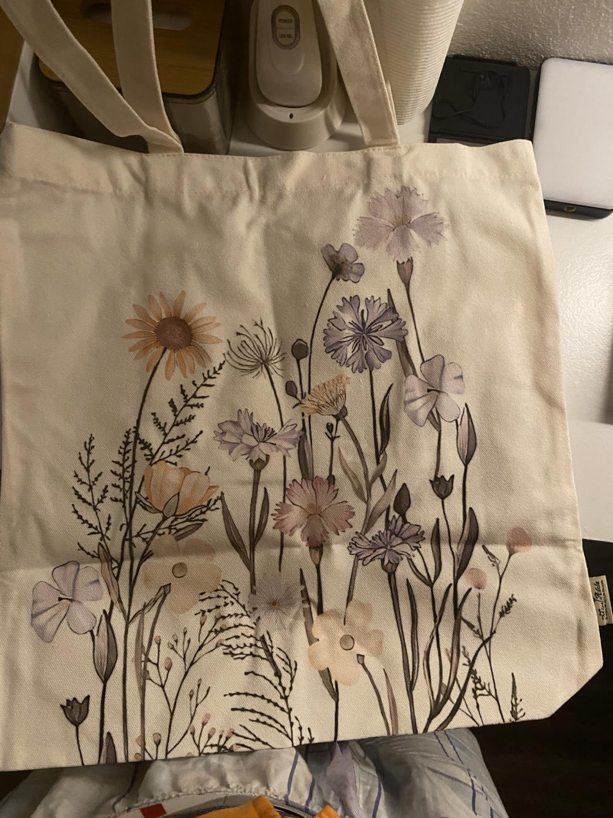 Miss Adola Aesthetic Tote Bag for Girls - with Magnetic Buckle and Zipper Inner Pocket for Women Lady Canvas Cotton Tote Bag customer photo 2