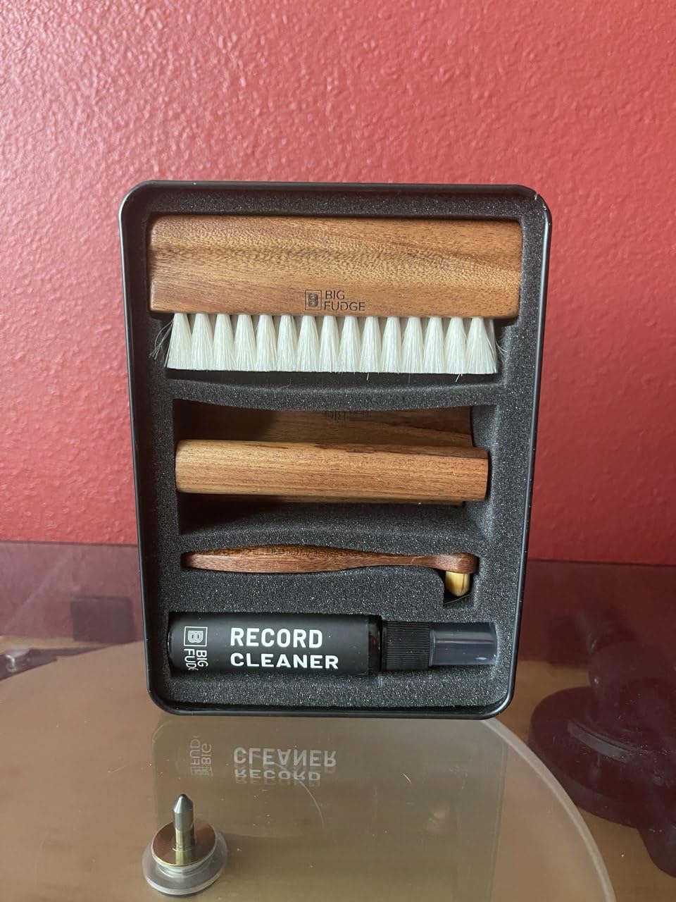 Big Fudge Vinyl Record Cleaning Kit - Collector's Edition - 100% Sapele Wood Vinyl Accessories - Velvet Cleaner, Anti-Static Brush, Stylus Brush and Solution w/Case customer photo 2