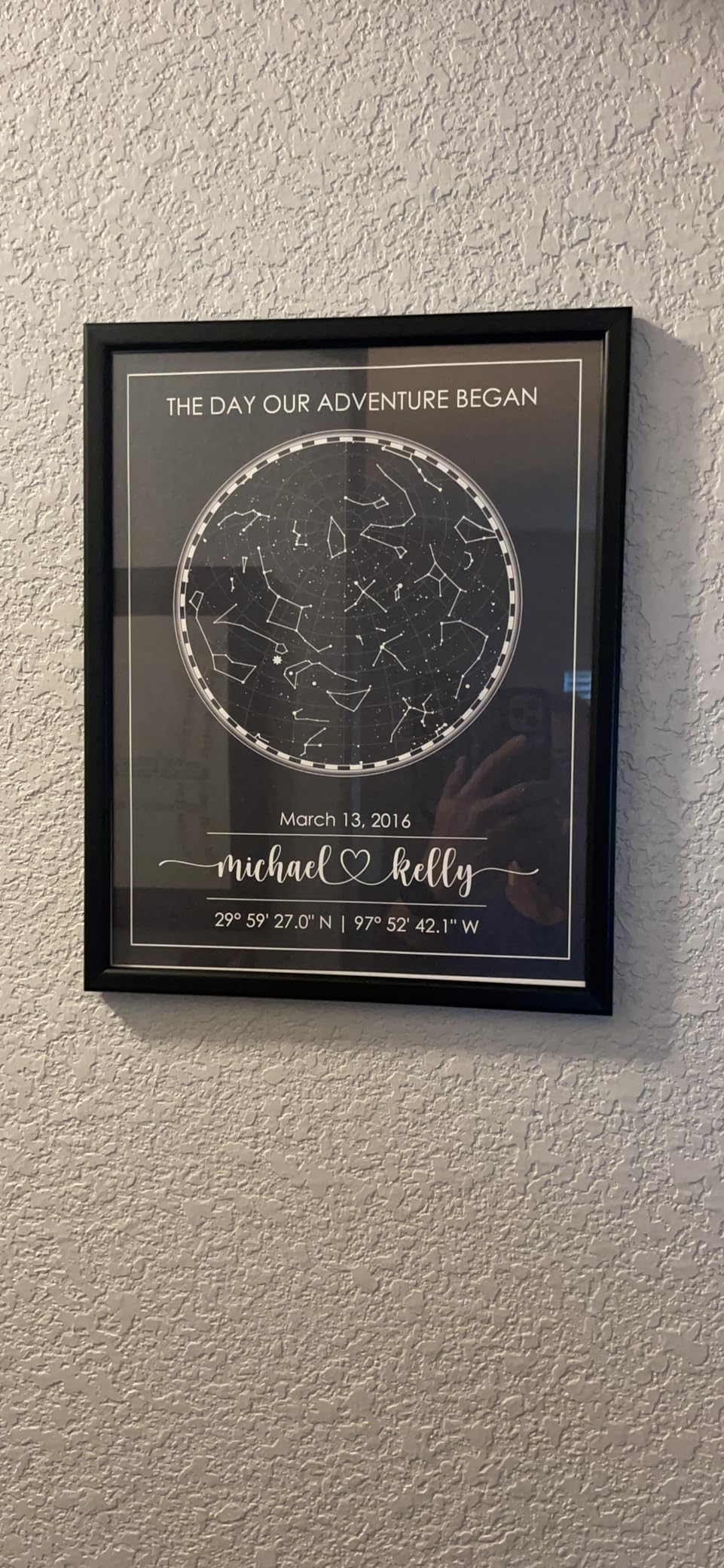 Custom Star Map Art Print - Fully Personalized (Your Details, Size, Color, Framing) | Gift for Mother's Day | Romantic Gift Husband | Paper Anniversary for Men | Special Ocassions (e.g. Wedding, Birthday, etc) customer photo 1