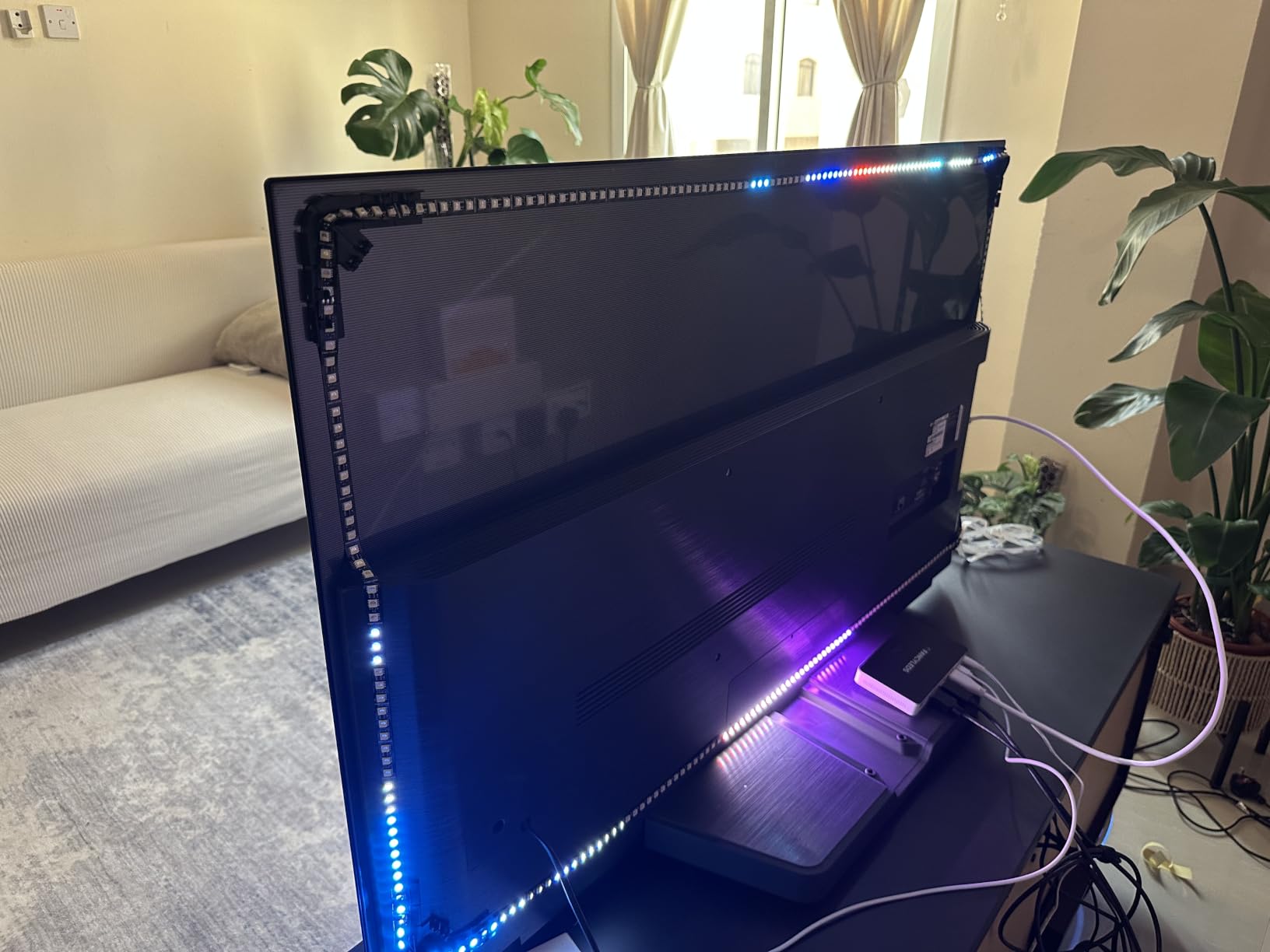 Fancyleds 3 Port 2.1 Fancy Sync Box Streaming Media Player TV LED Synced Backlight with HDMI 2.1, 4K 120Hz, 144Hz, 8K 60Hz, VRR, ALLM, 96 RGBW LEDs Per Meter Ambient Lighting (for 70