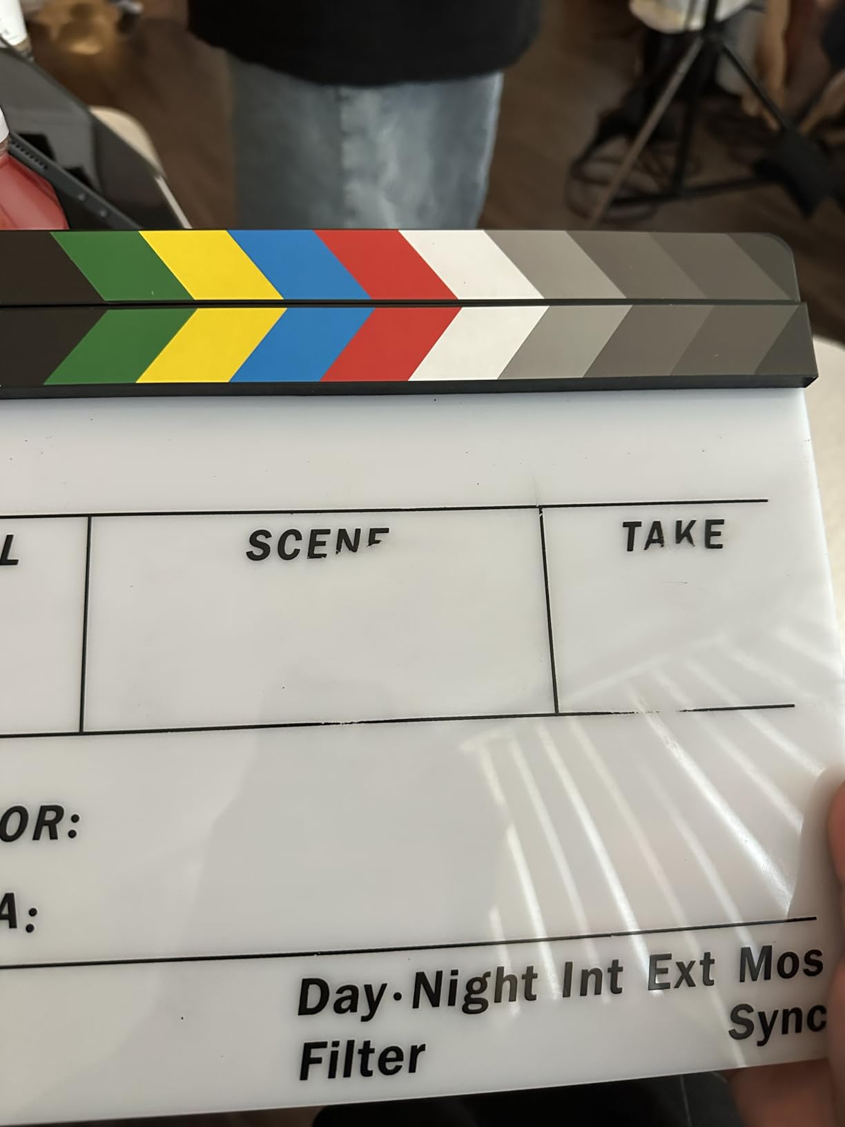 ALLZEDREAM Acrylic Directors Clapboard Film Clapper Board Cut Action Scene Slates with 2 Dry Erase Whiteboard Pens, Multicolor customer photo 2