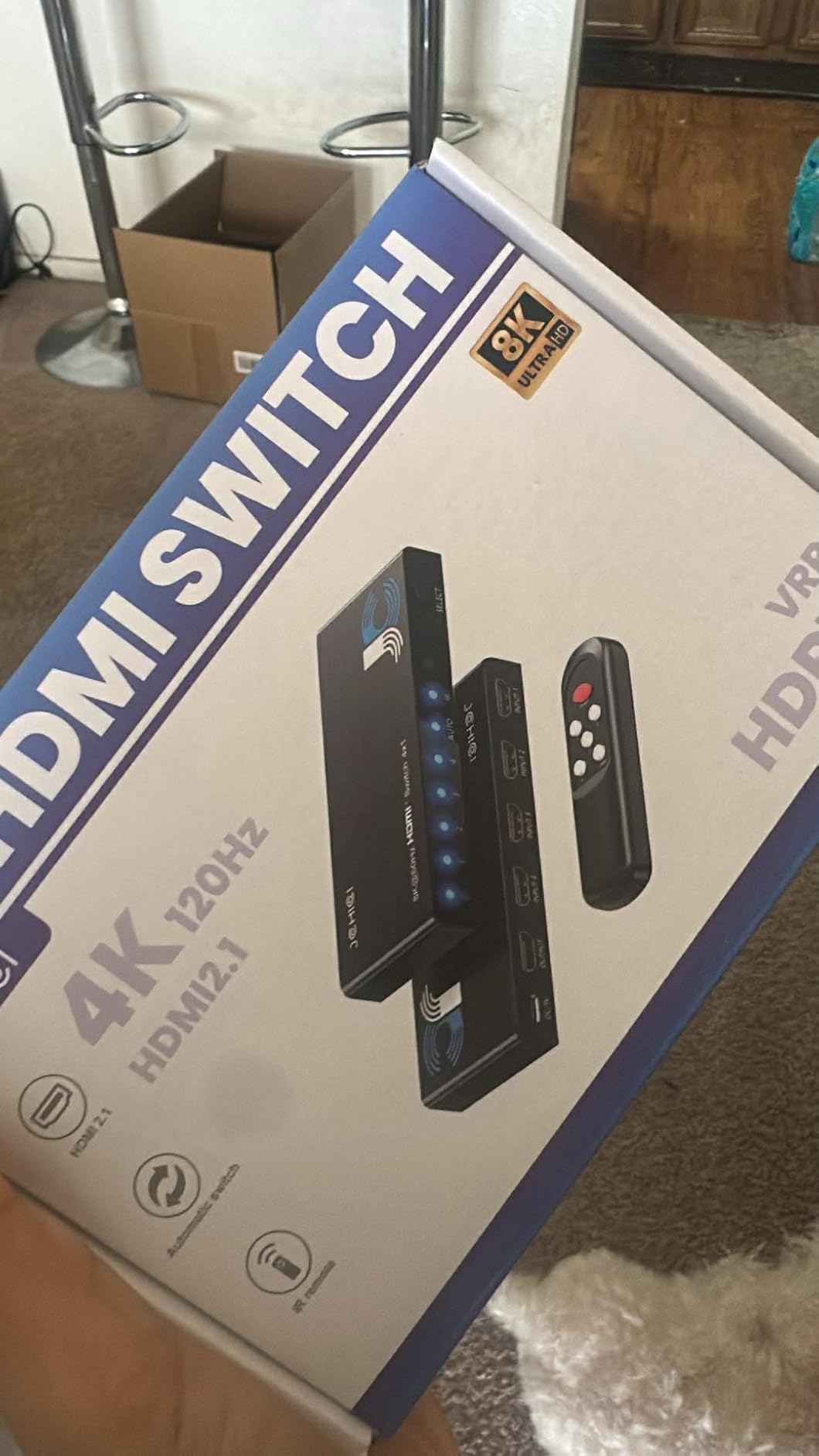 HDMI 2.1 Switch 4 in 1 Out 8K 60Hz 4K 120Hz for PS5 Xbox Apple TV | HDCP 2.3 Dolby Atmos 48Gbps. PC Roku Projector. customer photo 1