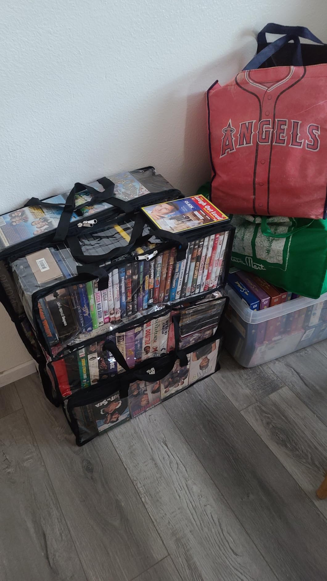 Lifewit DVD Storage Bags, Clear PVC DVD Case Holder with Handles, Front Window Zipper Design, Stackable Media Organizer for Blu-ray Disc, Movie Cases, VHS Box, Holds 210 Discs (35 Each), 6 Pack customer photo 2