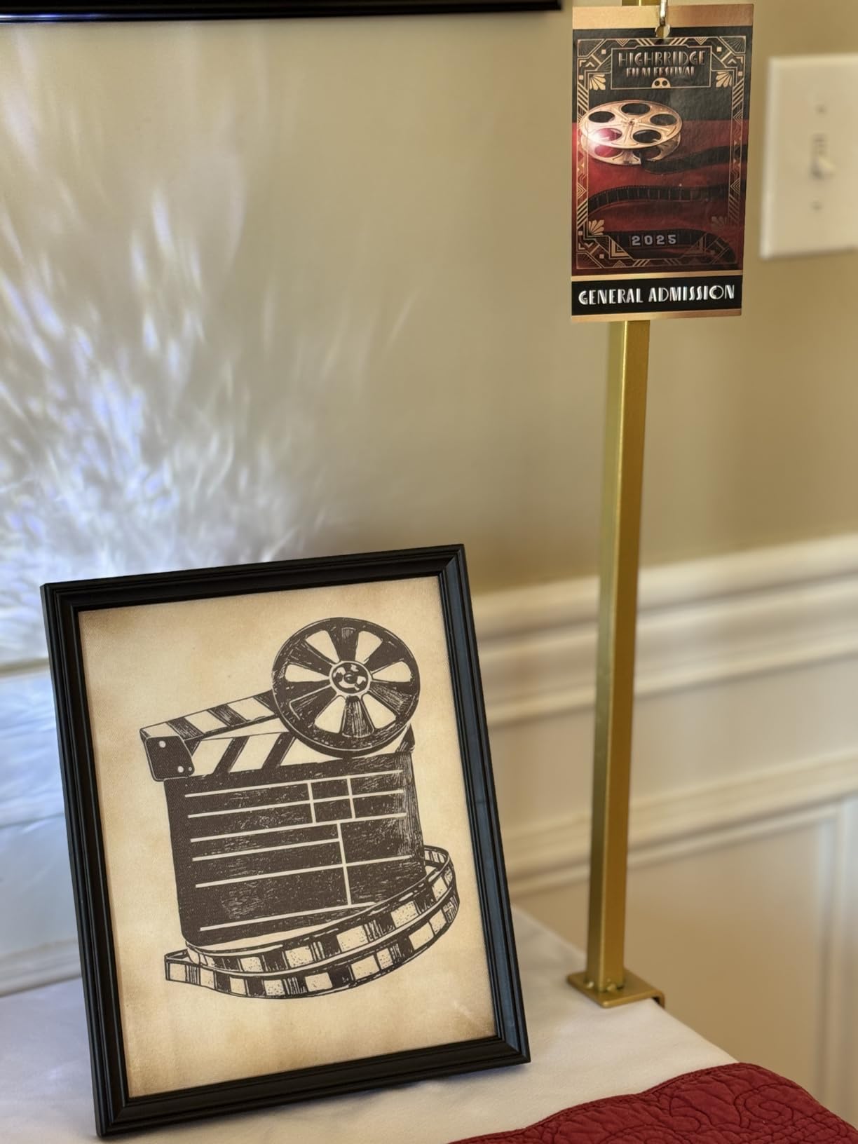 ERTOSKA Set of 4 Unframed Vintage Movie Cinema Canvas Wall Art 8x10 Inch | Retro Classic Film Theme Equipment Sketches Prints for Bedroom Living Room Office Bar Home Theater Decor customer photo 1