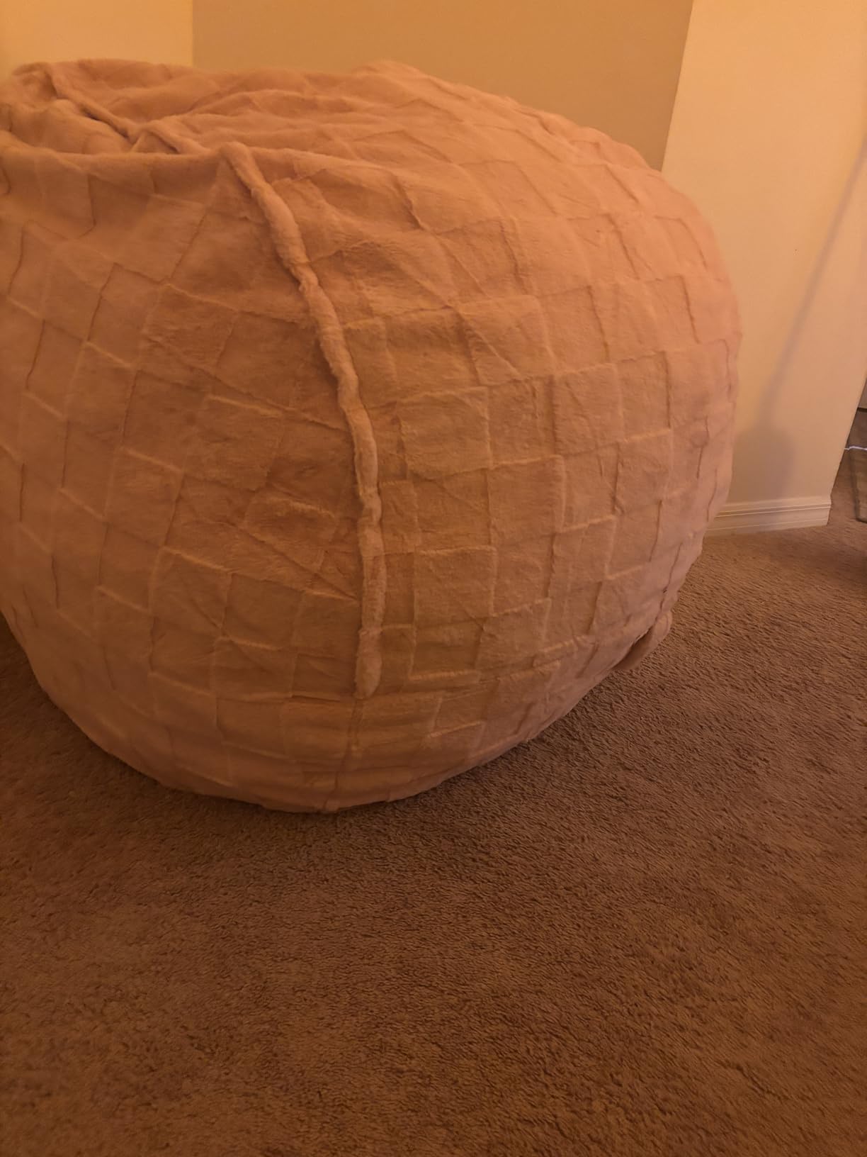 Hobestluk Adults Bean Bag Chair 5FT Big BeanBag Chair Giant Large Oversized | Memory Foam, Washable Cover, Unique Fluffy Plaid, Comfy Bean Bag with Filler Lounging Gaming Bedroom Living Room | Dark Grey 5FT customer photo 1