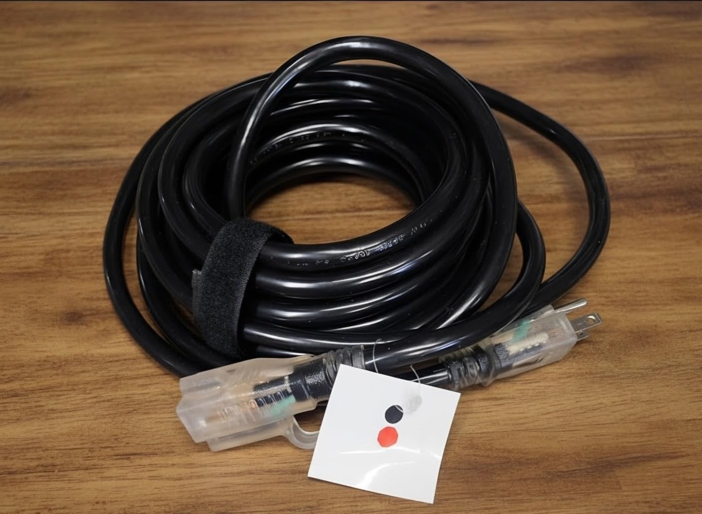 12 Gauge 50 FT Heavy Duty Outdoor Extension Cord Waterproof with Lighted End, Black, 15Amp 1875W SJTW ETL Listed customer photo 2